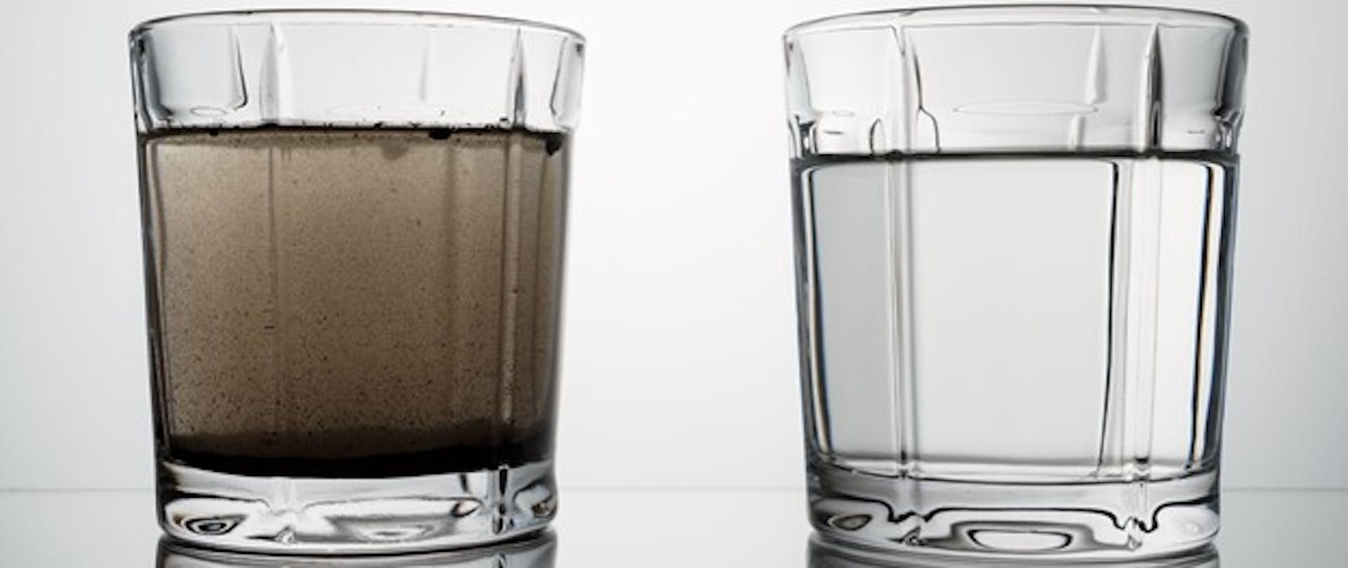 Water Filters Comparison Image of Filtered and Unfiltered Water